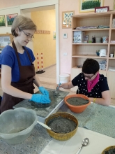 Laboratorio di cartapesta e mosaico